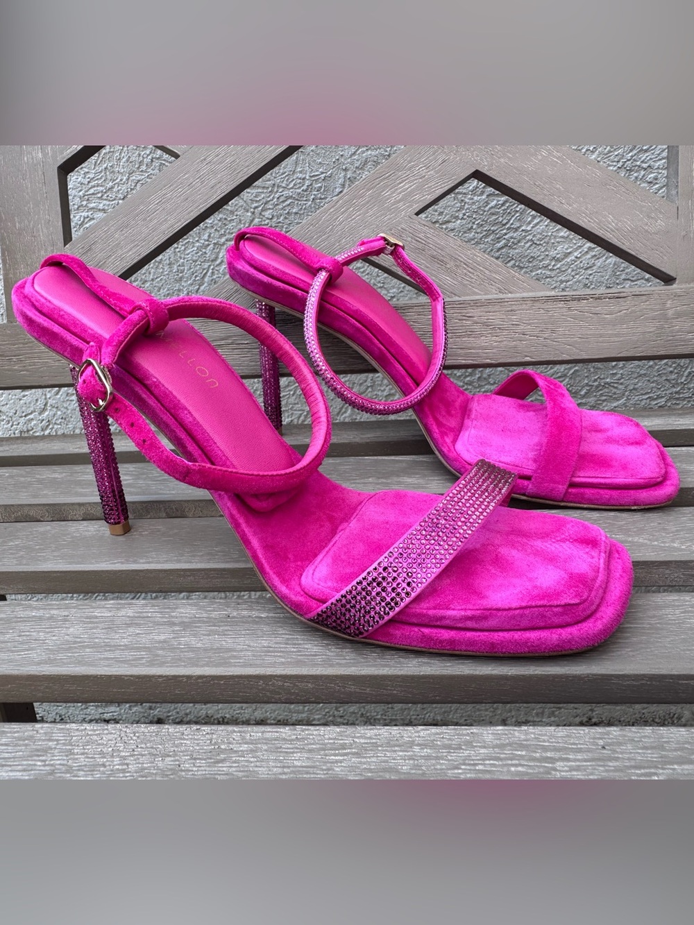 Tamara Mellon Hot Pink Suede & Ombré Crystal
Slingback Heels
